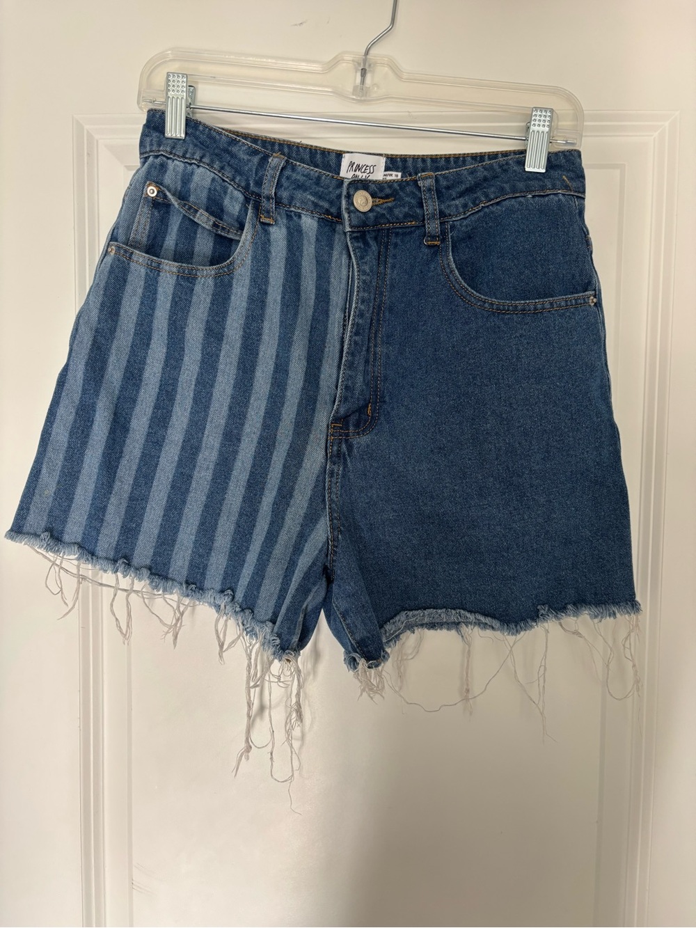 Princess Polly hollie striped denim shorts